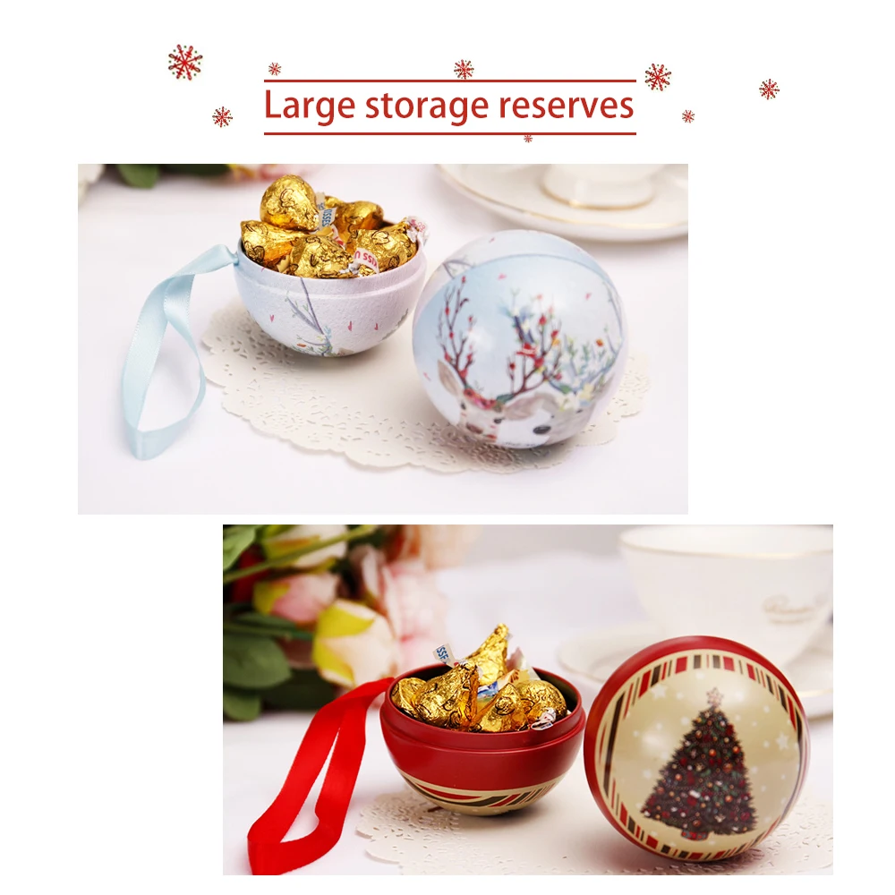 Железная сферическая Рождественская коробка для конфет шар банка хранения банок