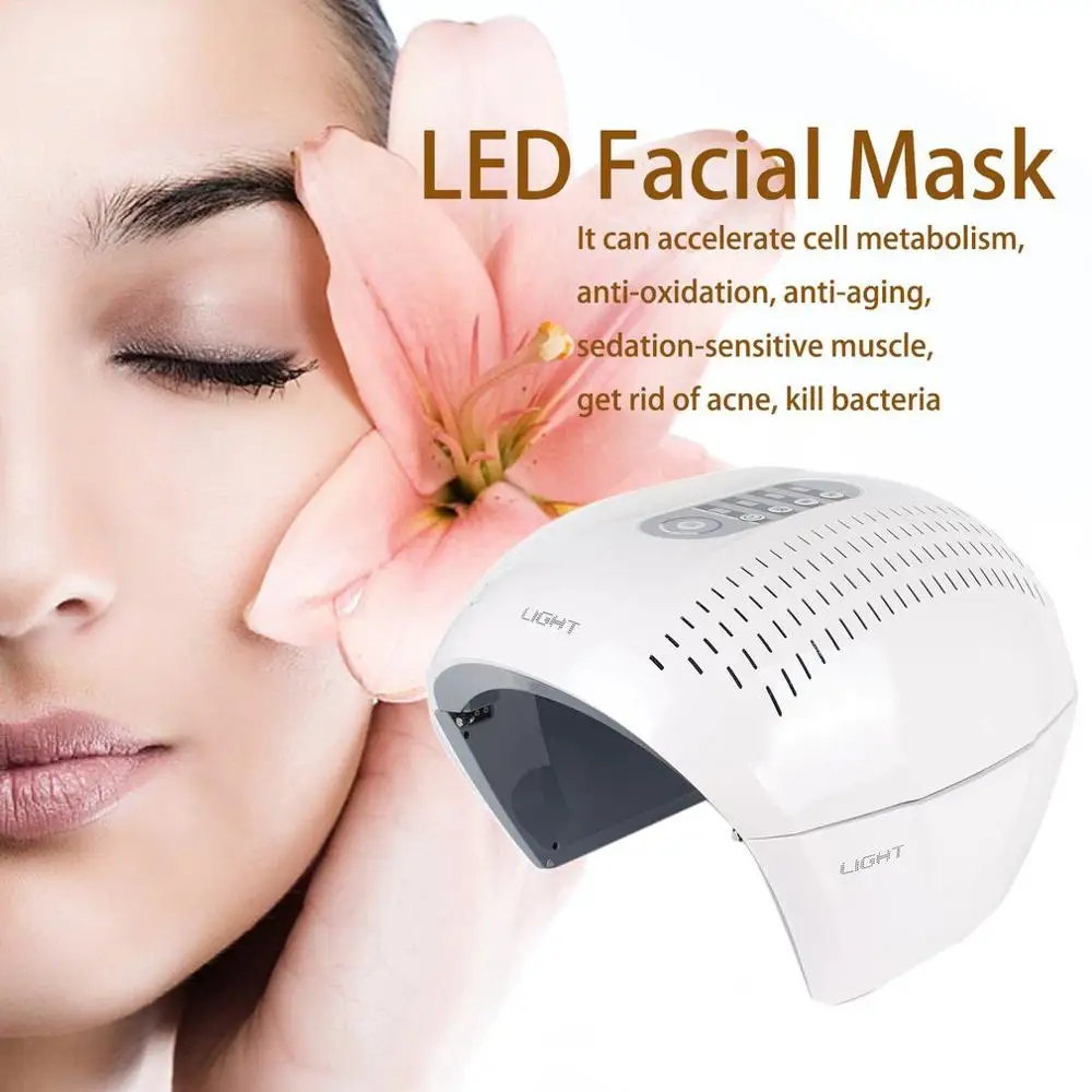 Профессиональная 4 цвета светодиодный маска для лица фотонный светильник лампа