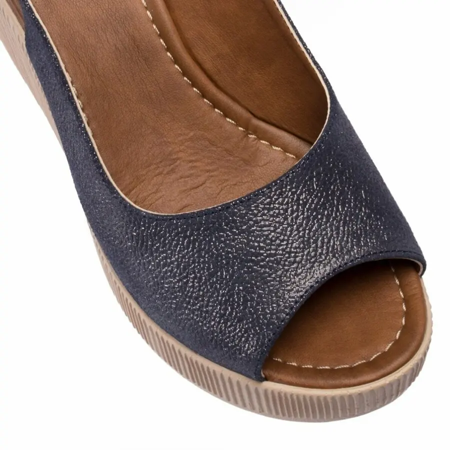 

Women Sandals Deery, Genuine Leather Navy Blue Women Sandals