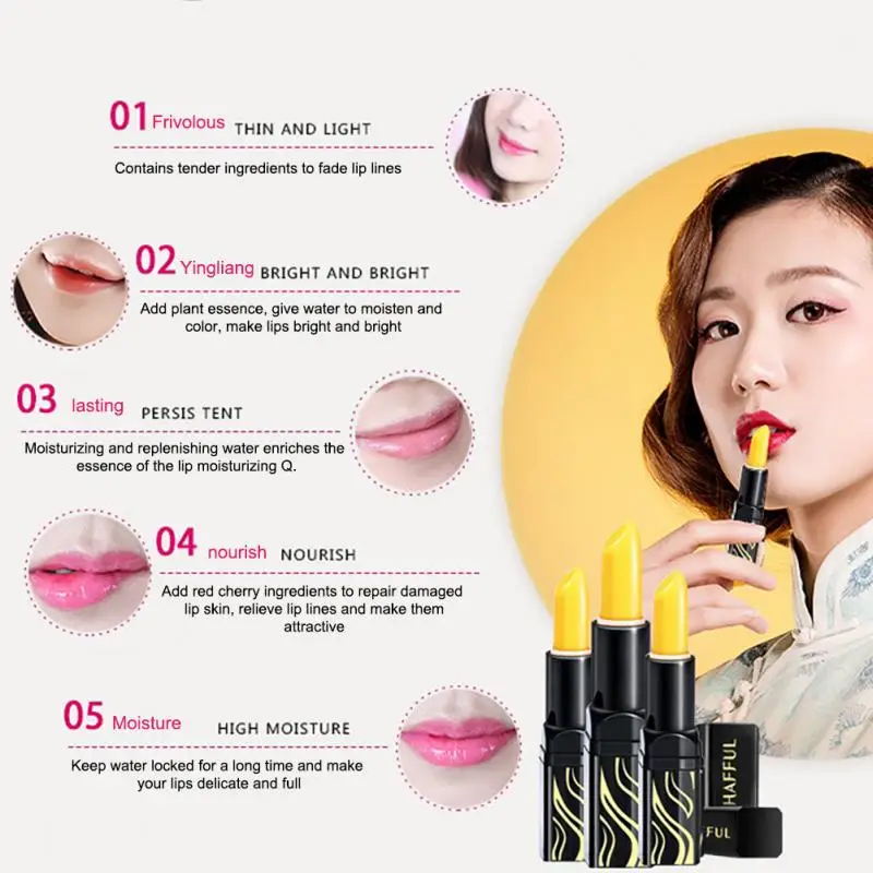 

1PC Moisture Lip Balm Lasting Moisturizing Lipstick Long-Lasting Natural Red Cherry Lipstick Anti Aging Lady Lip Cosmetic TSLM1