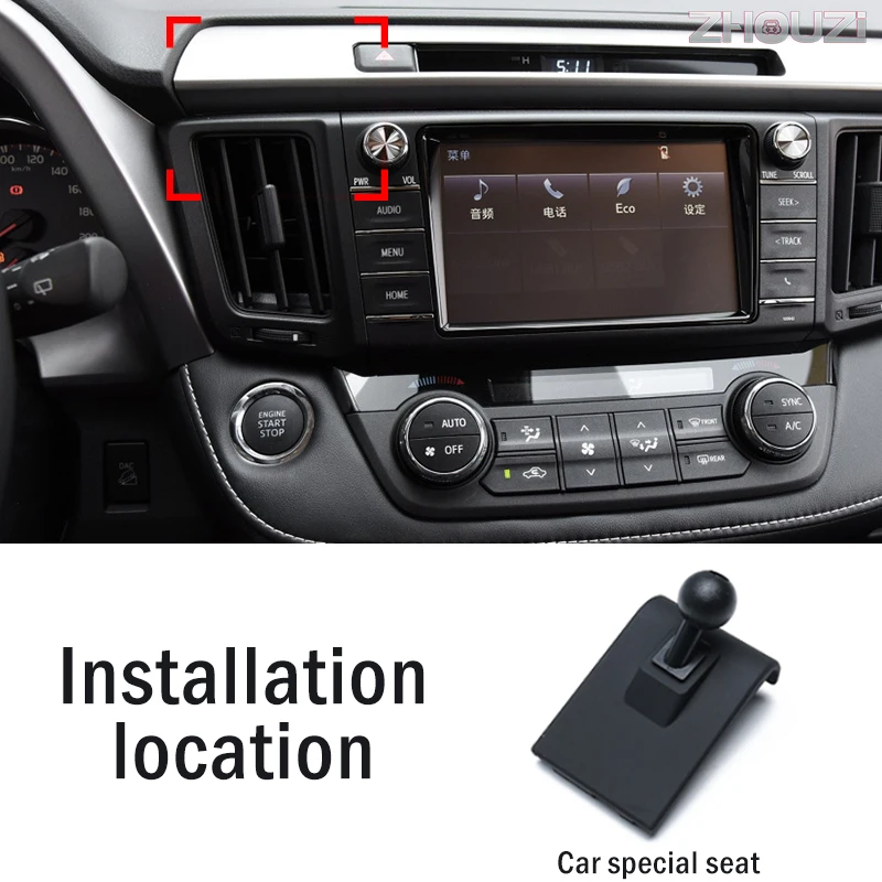 car mobile phone holder for toyota rav4 2013 2014 2015 2016 2017 2018 mounts stand gps gravity navigation bracket accessories free global shipping