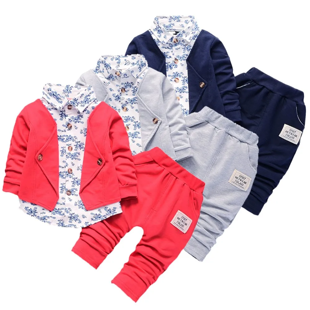 

Spring Autumn Kid Baby Boy Gentleman Clothes Set Formal Party Christening Wedding Tuxedo Bow Gentry Suit Children Clothing Sets
