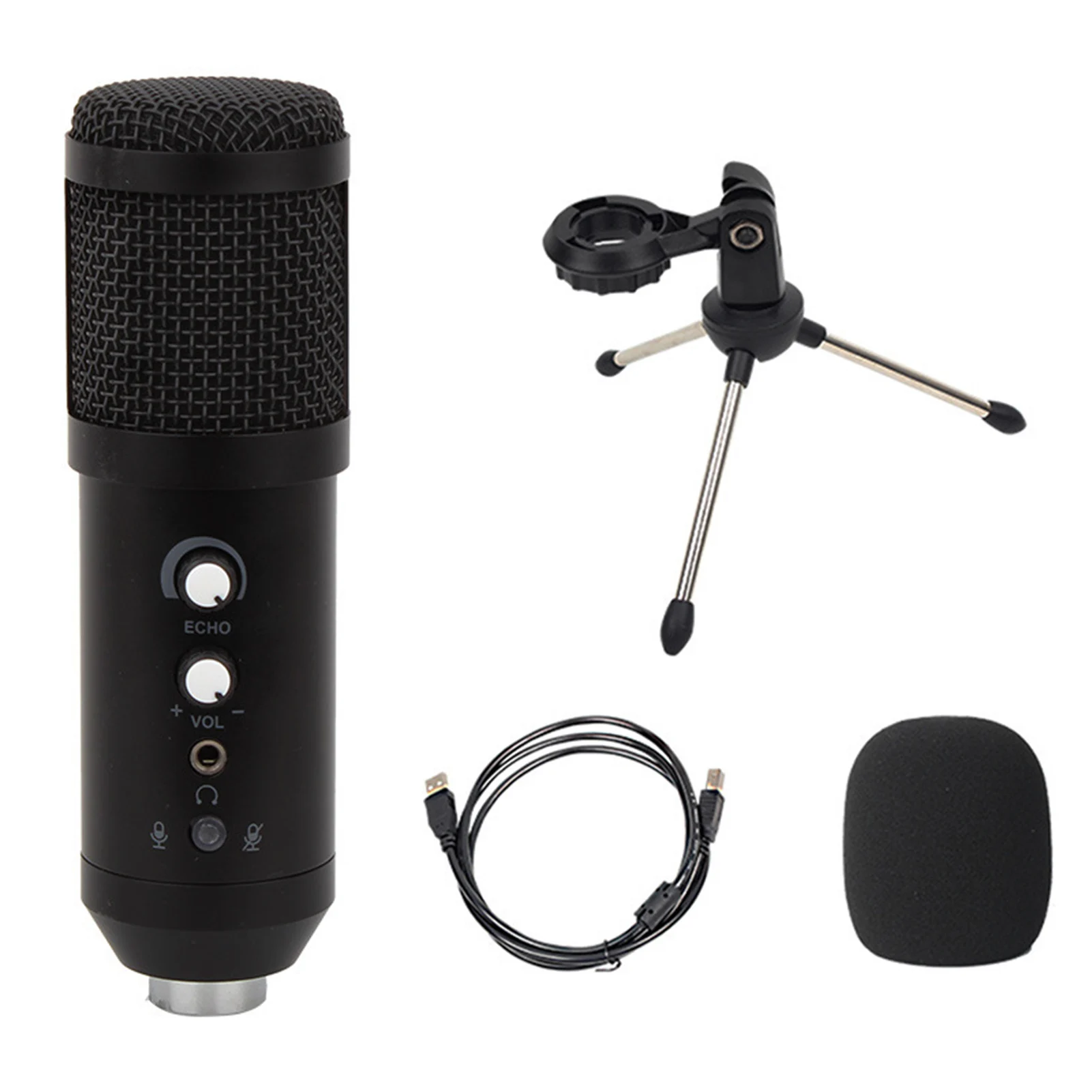 

Конденсаторный микрофон, USB-микрофон с функцией отключения звука и реверберации, для ноутбуков