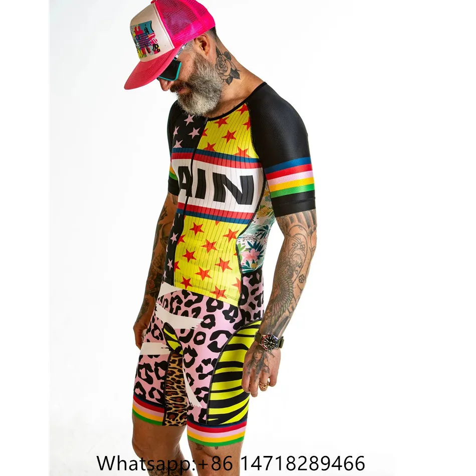 Trisuit 3 LOVE THE PAIN Triathlon Pro Team, спортивный костюм для велоспорта, Мужская одежда для велоспорта на заказ с коротким рукавом, Ciclismo Maillot Skinsuit - Цвет: Trisuit 3