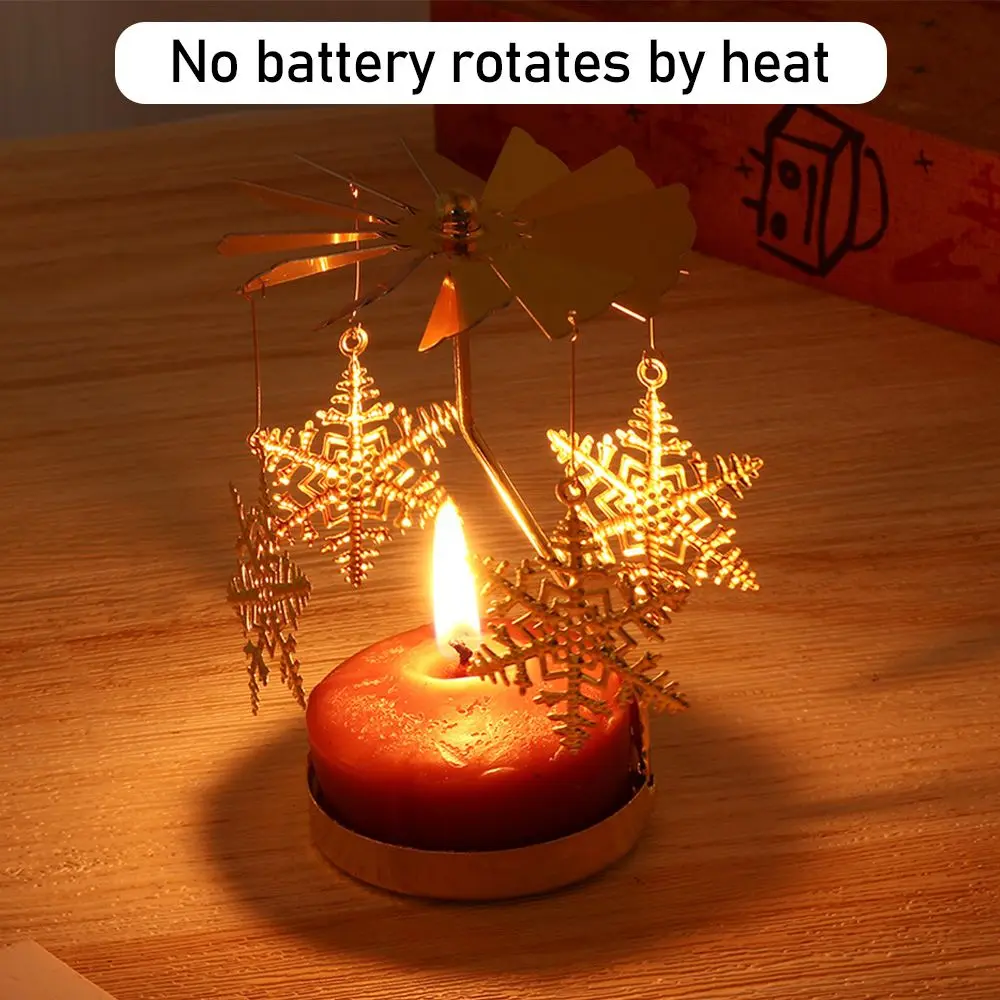 Рождественские подарки в виде снежинки Рождественский вращающийся подсвечник