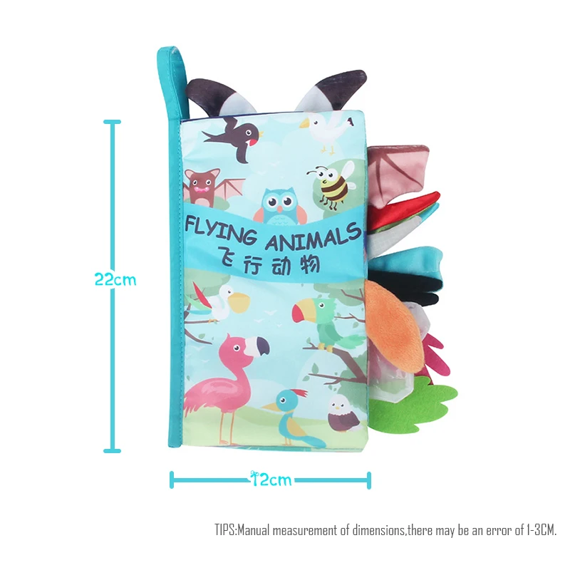 

Soft Cloth Book 3D not fade Animal Tail Cloth Books Infant Newborn Soft Fabric Cloth Book Learning Educational For Baby 3 Month