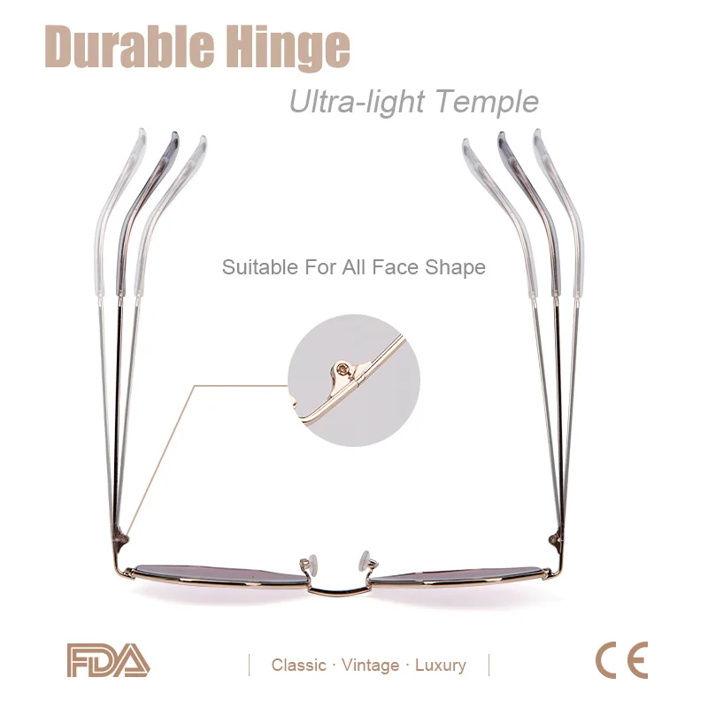 Модные солнцезащитные очки Женские бренд дизайнерские металлический каркас