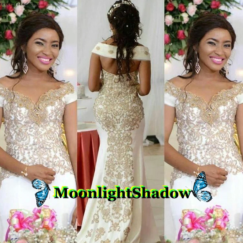 

Fabulous Ivory Mermaid Evening Dress Appliques Bling Beads Dubai Arabic Saudi Arabian Vestidos De Festa Guest Party Prom