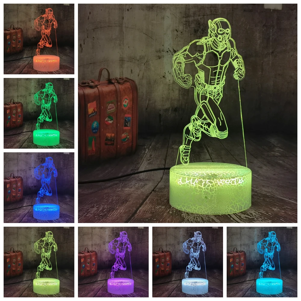 Marvel Figure Ant Man светодиодный 3d светильник сенсорный ночник автовспышка