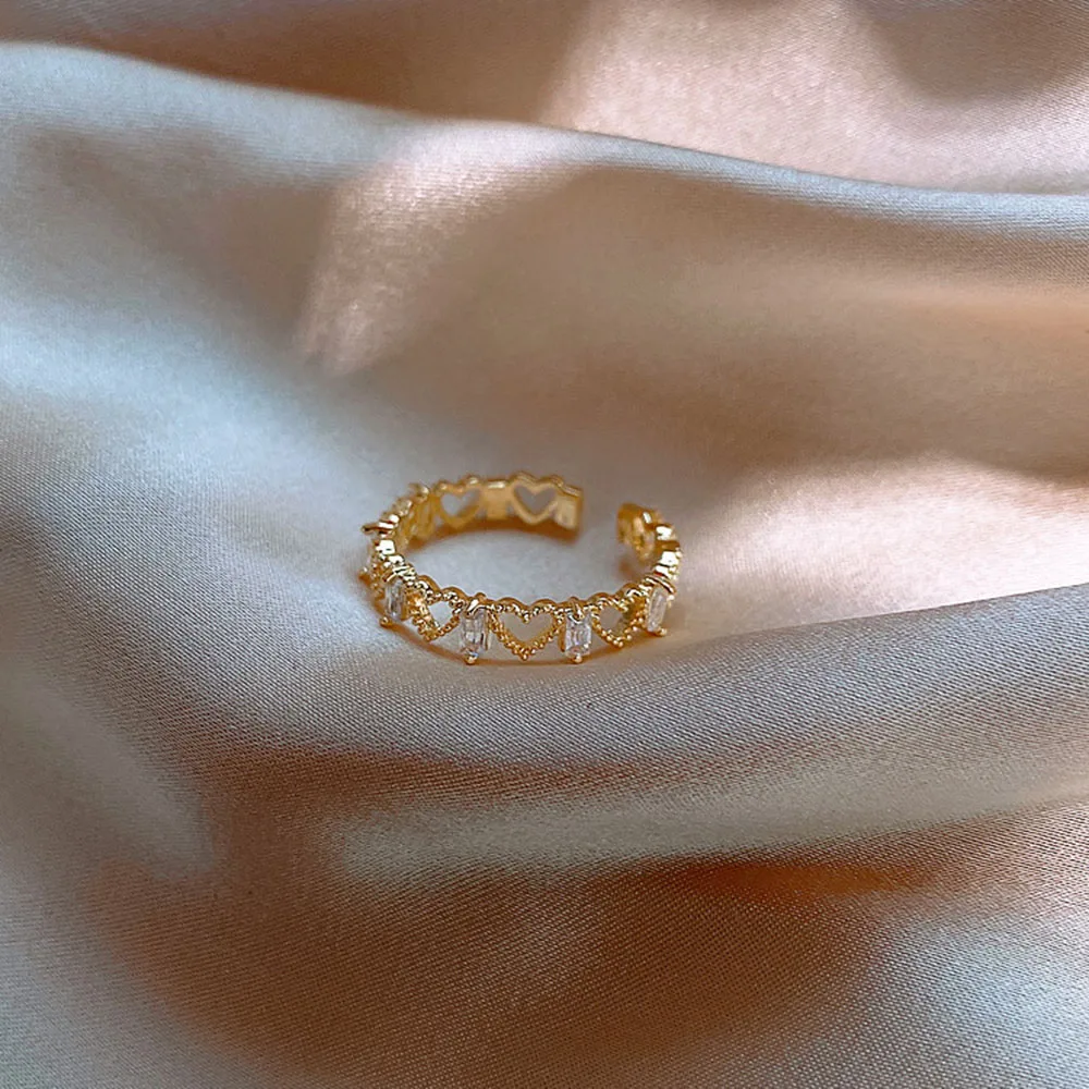 

Minimalism Gold Color Heart Geometric Finger Rings for Women 2021 Classic Circle Open Ring Joint Ring Female Jewelry Gifts