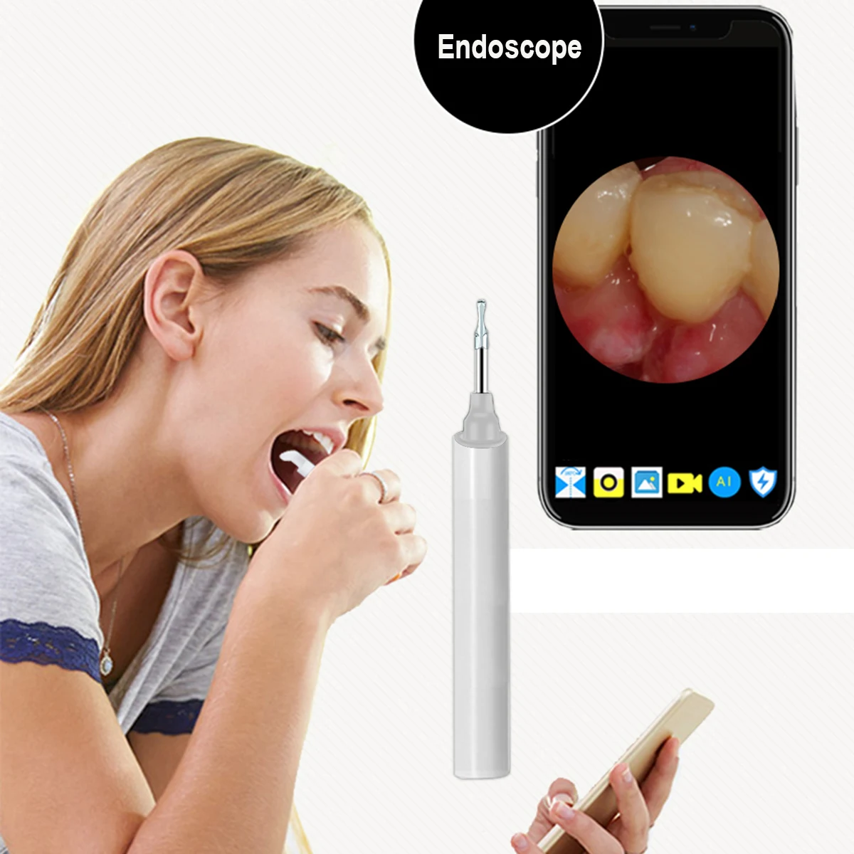 Беспроводной отоскоп инструмент для удаления ушного воска 1080P HD Wi-Fi эндоскоп ушей