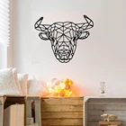 Геометрический рисунок коровы Наклейка на стену бык животные виниловые наклейки на стену спальни украшения дома аксессуары для гостиной