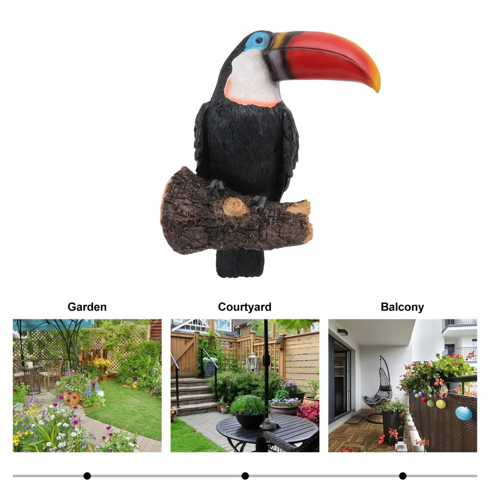 

1Pc Artificial Resin Bird Yard Garden Adornment Resin Bird Craft Ornament