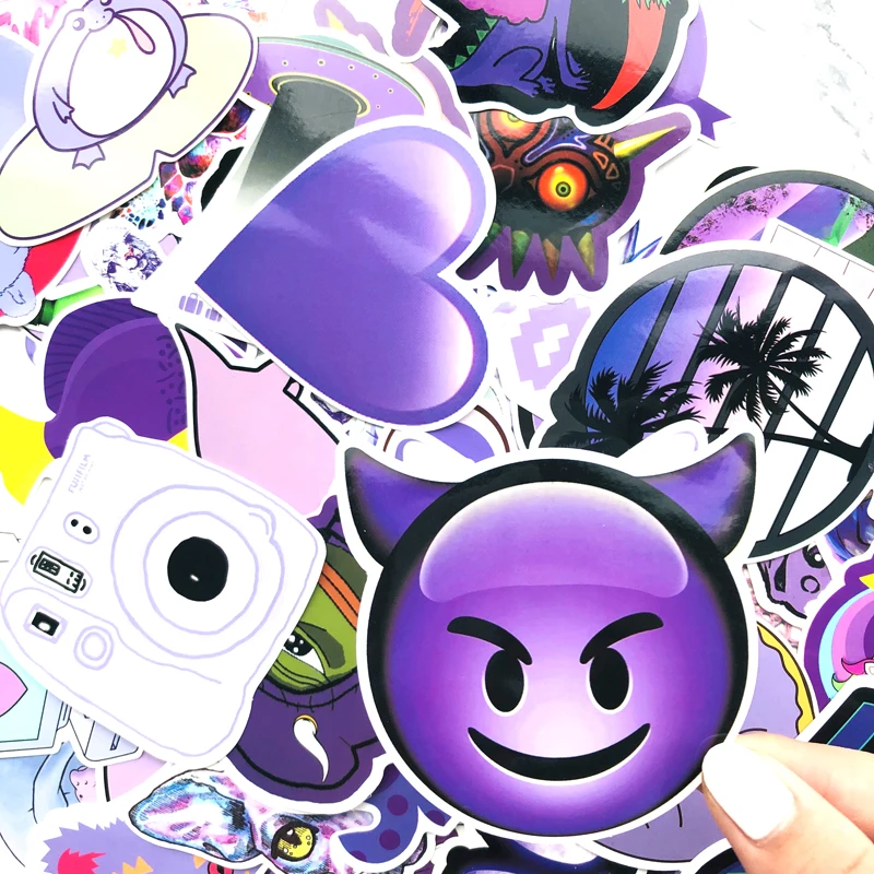 60 шт. фиолетовые милые наклейки VSCO для девочек декоративные шлема чемодана