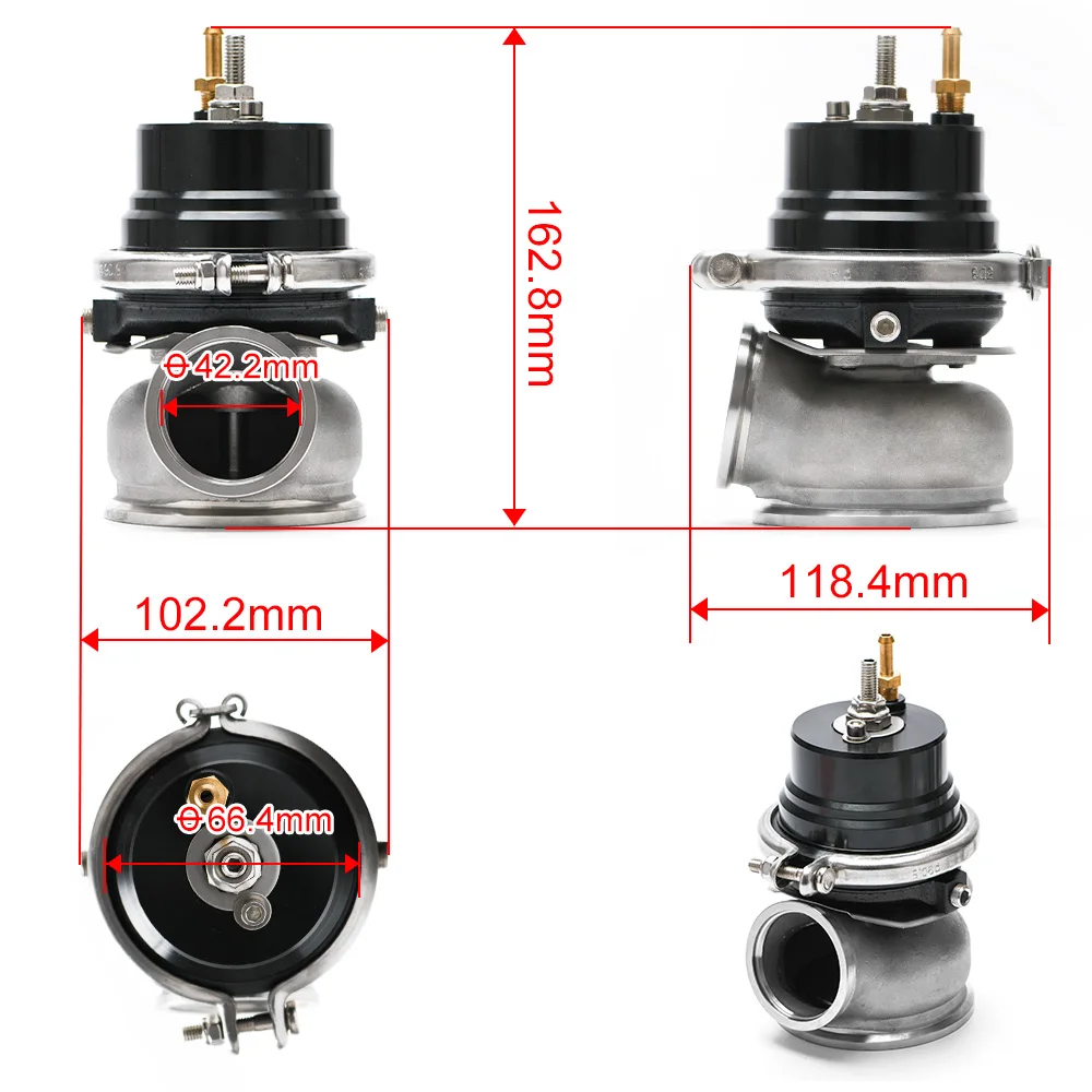 LZONE - GT II 60 мм регулируемый Turbo Wastegate черный-V BAND для 1jzgte / SR20DET JR5891BK | Автомобили и