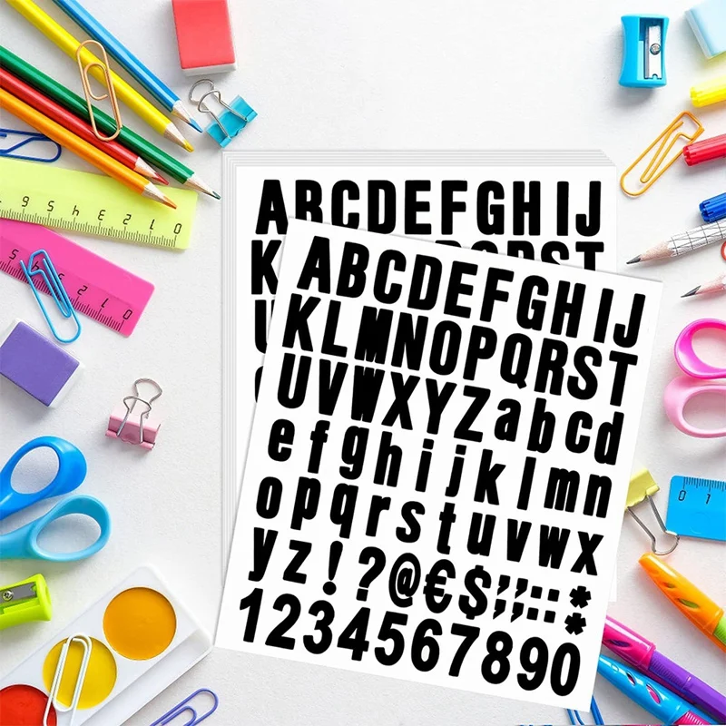 Самоклеящиеся Виниловые буквы 770 шт. 10 листов набор чисел наклейки с цифрами