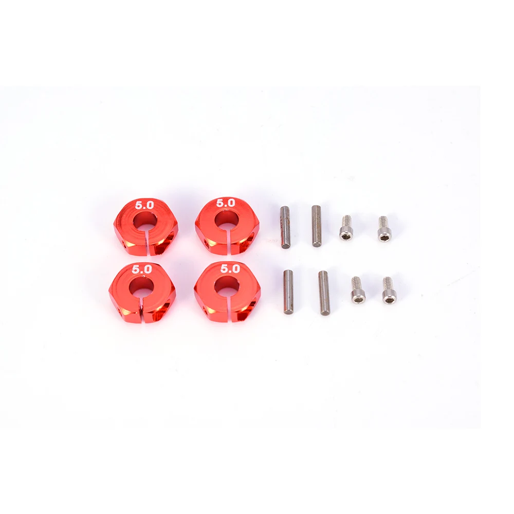 4PCS Aluminum 5mm Thickness Wheel Hex 12mm Drive Red/Dark Blue With Pins &amp amp for Screws HSP HPI Tamiya 1:10 RC Car Wheels Rim | Игрушки