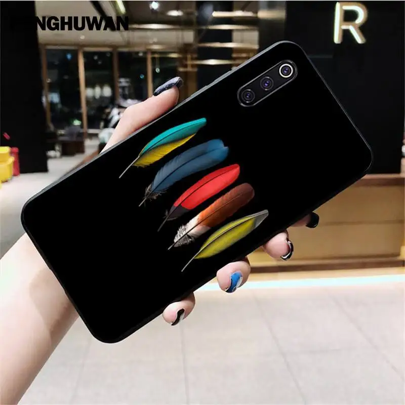 Чехол PENGHUWAN с цветными перьями для телефона Xiaomi Mi10 10Pro 10 lite Mi9 9SE 8SE Pocophone F1 Mi8 Lite |