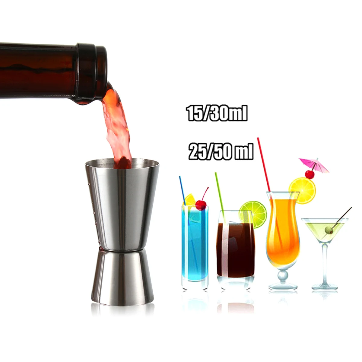 Домашний кухонный двойной мерный стакан маленький портативный коктейльный