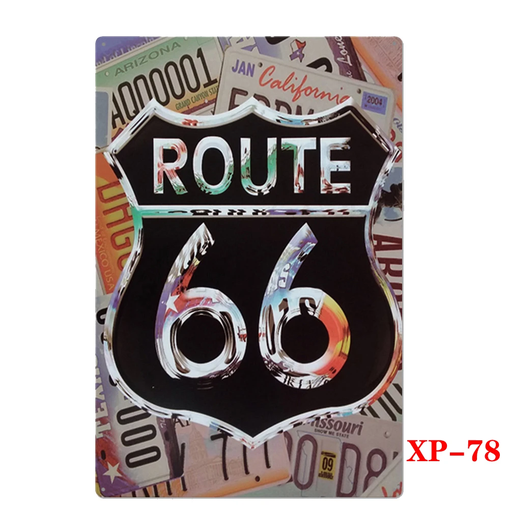 2020 Route 66 металлическая табличка металлический винтажный декор для паба бара