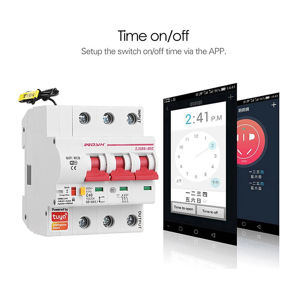 tuya 3P WiFi Circuit Breaker smart switch remote control overload short circuit protection with Alexa google for Smart Home |