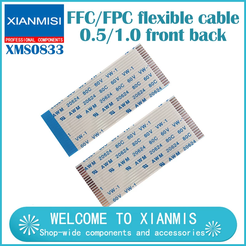 AWM 20624 80C 60V VW-1 FFC FPC Câble гибкий Plat 0 5 мм/1 мм 36P/37P/38/39P/40P 100 мм/200 мм/300 мм/500 мм/1000 мм/1500