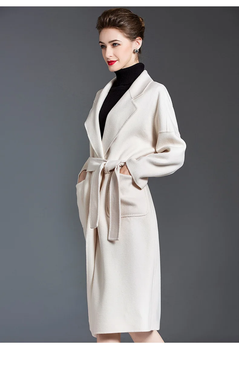

lady High-end double-sided cashmere coat women mid-length jacket 2020 new autumn and winter loose coats woolen jackets overcoats