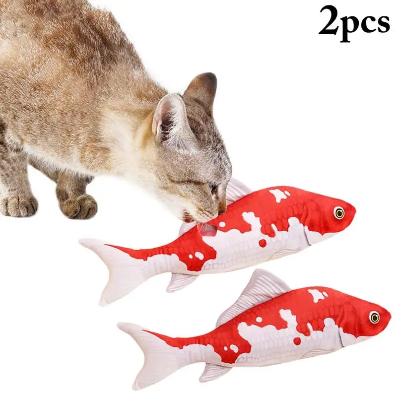 2 шт./компл. жевательная игрушка в форме рыбы котенка имитация плюшевой кошачьей