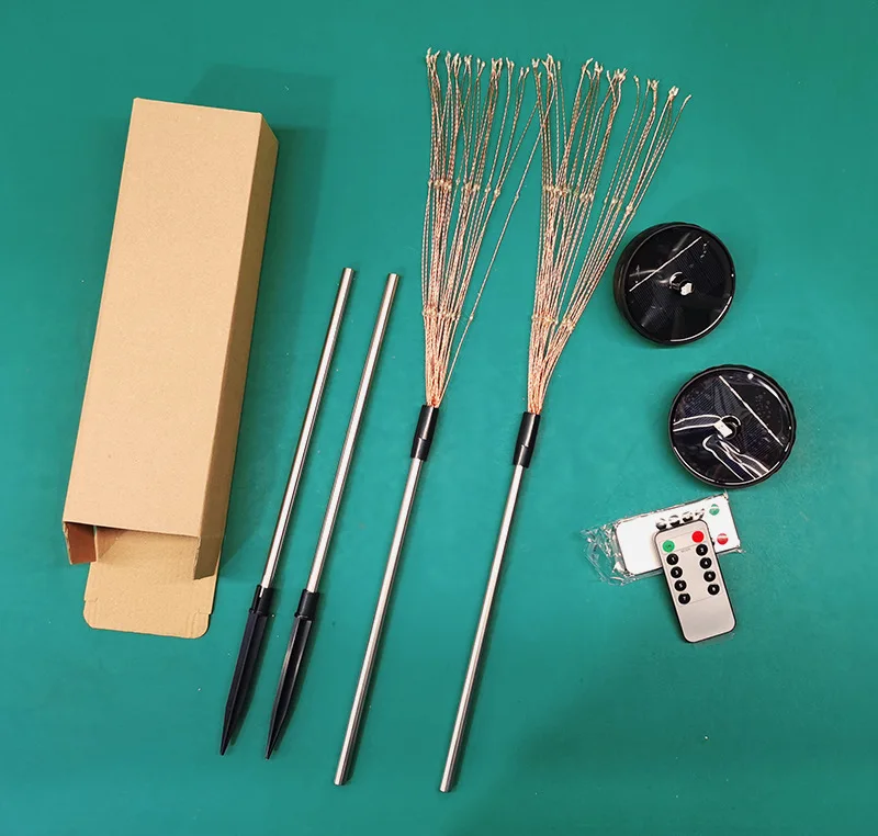 저렴한 그라운드 삽입 불꽃 놀이 조명, 크리스마스 야외 LED 휴일 하늘 별이 빛나는 조명, 잔디 크리스마스 조명, 태양열 스트링 라이트