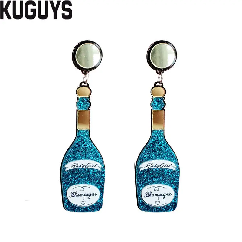 EARRING KUGUYS милые летние сережки-палочки для мороженого для женщин, блестящие акриловые длинные серьги-капли, модные ювелирные изделия, трендовые аксессуары - Окраска металла: EARRING