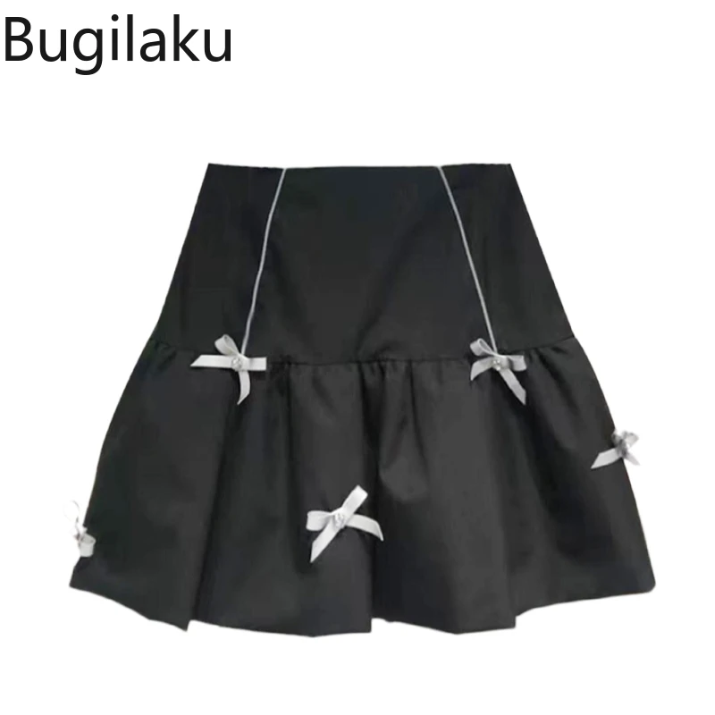 

Мини-юбка Женская Осенняя с бантом и высокой талией