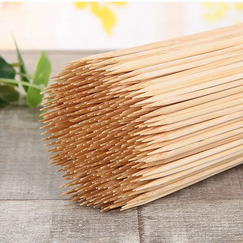 100 шт. Бамбуковые Шпажки для барбекю одноразовые деревянные палочки коврики