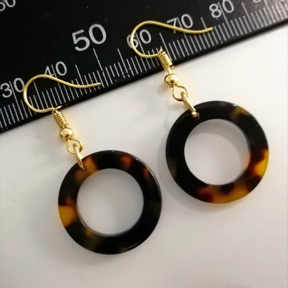 Ретро Черепаховые Серьги Геометрические акриловые серьги для женщин большие