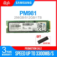 SAMSUNG SSD M.2 PM981 256 ГБ 512 1 ТБ PM961128GB твердотельного жесткого диска NVMe PCIe 3,0x4 NVMe 1,3 ноутбук внутренний disco duro TLC