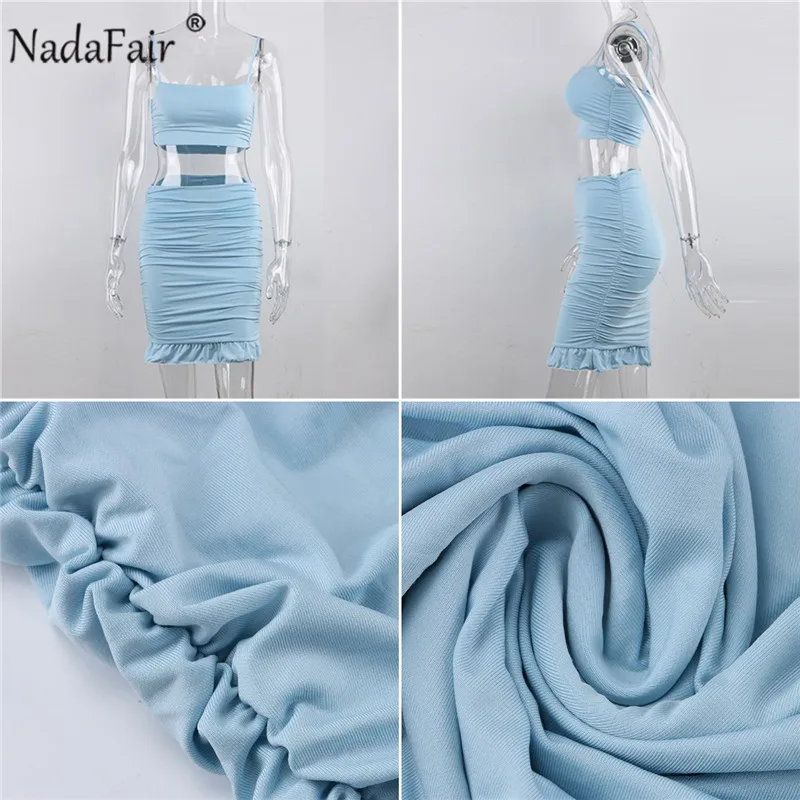 Женский комплект из двух предметов Nadafair белое короткое облегающее платье с