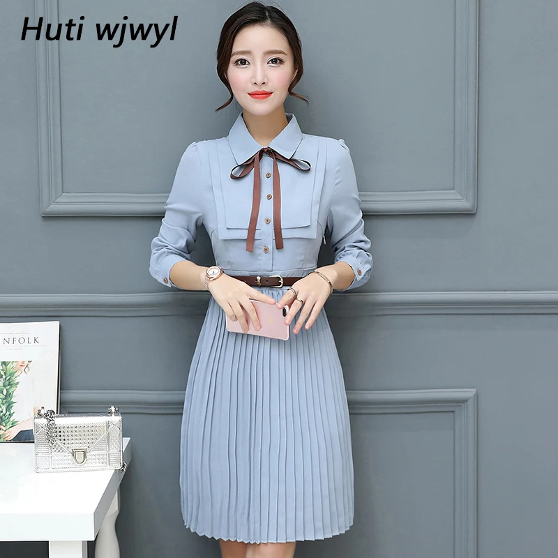 2019 Осень Зима Новый Шифон Midi Платье Bodycon Корейские Платья Boho Весна Элегантный