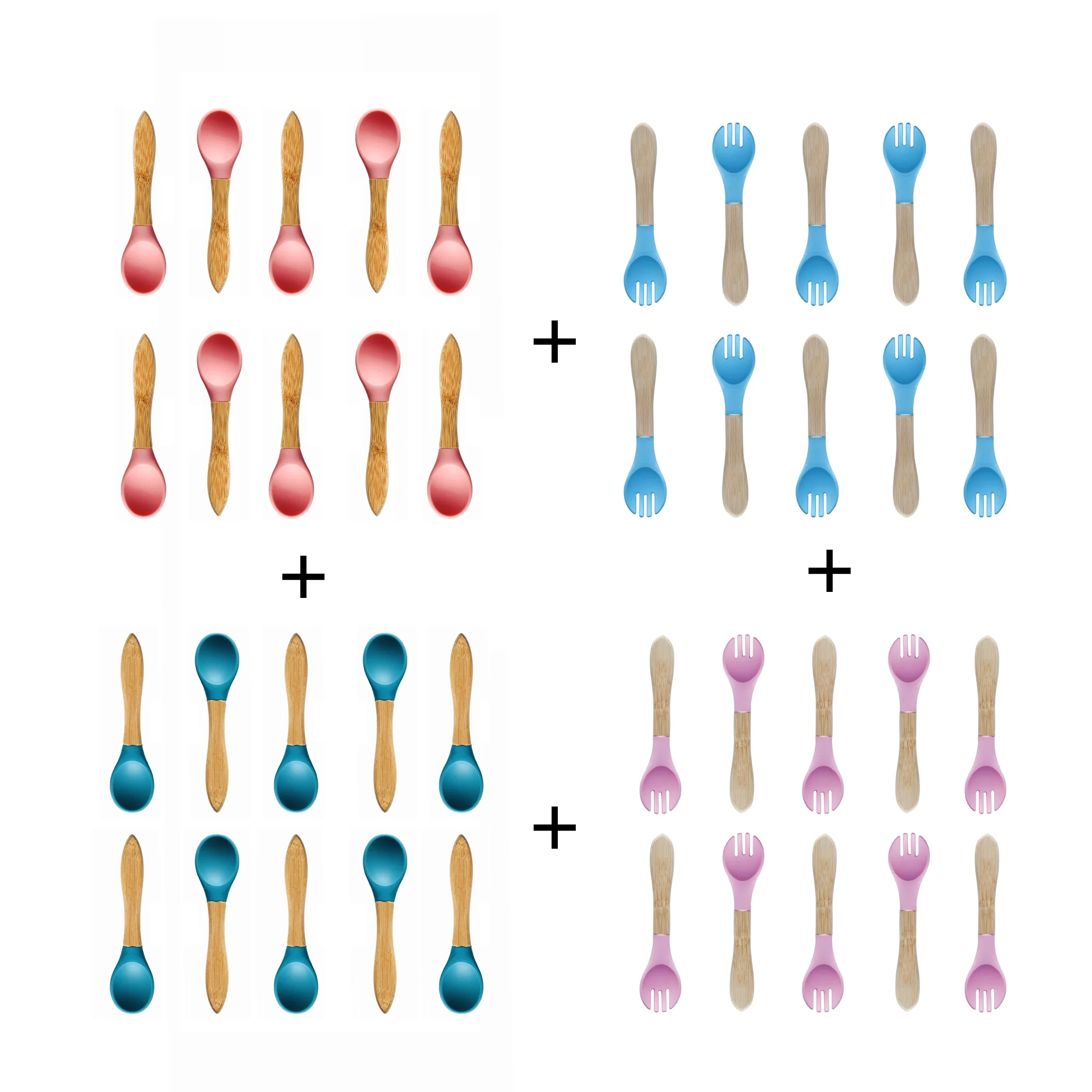 Набор вилок для кормления ребенка набор ложек мягкие силиконовые наконечники с