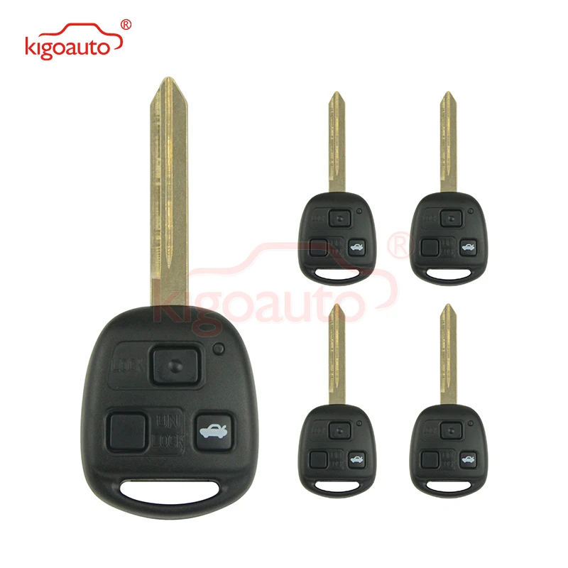 

Denso(not Valeo) Kigoauto 5pcs 3 button no chip TOY47 434mhz for Toyota Avensis 2004 2005 2006 2007 2008 2009 Remote key