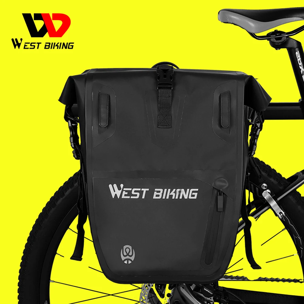

25-60L Bicycle Rear Rack Storage Bags with Reflective Strip Mountain Bike Backseat Pannier Bags Organizer Riding Equipment