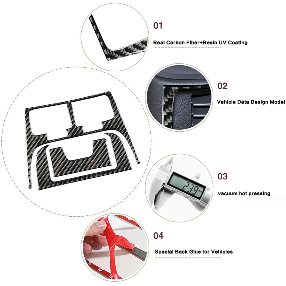 

For LEXUS IS250 300 350C 2006-2012 interior Trim Carbon Fiber Rear Air Condition Vent Cover Trim Decoration Stickers Car Styling