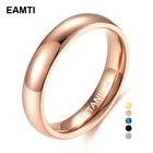 Кольцо Eamti из розового золота для женщин и мужчин, обручальное кольцо 4 мм из титана в стиле унисекс, классические кольца, 5 цветов, предоставляемый размер 3,5-14,5