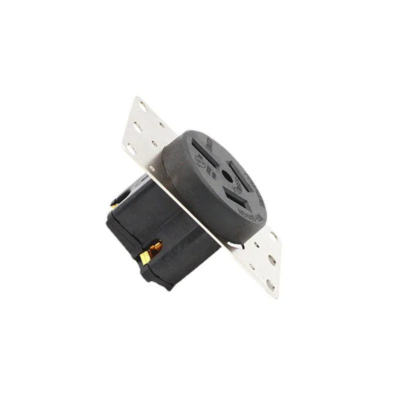 Черная стандартная розетка промышленная штепсельная американская 3-полюсная