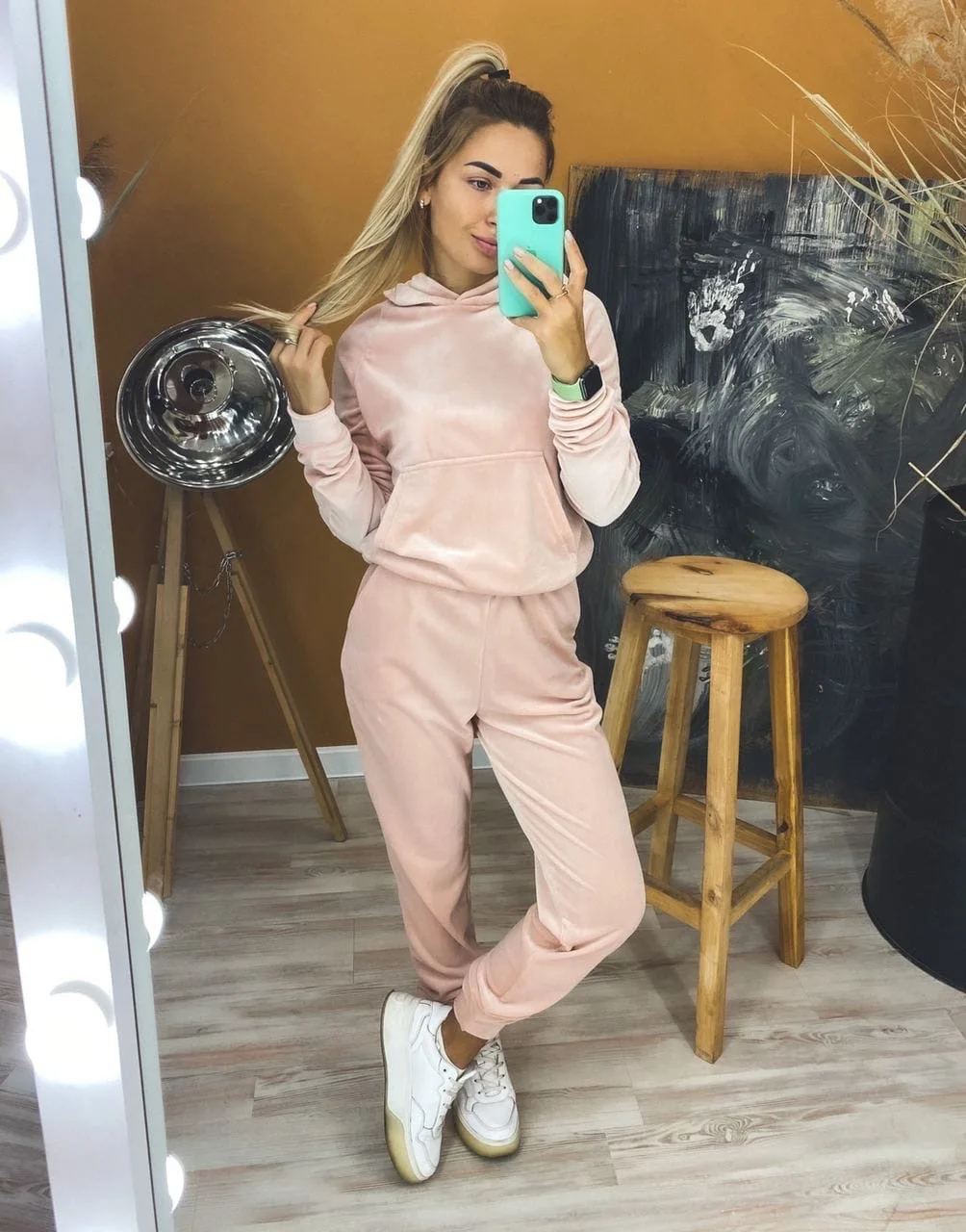 

Autumn Tracksuit Women Two Piece Set Pocket Hooded Sweatshirt Top + Pants Sport Jogging Suit Women's Sets Casual Clothes Outfits