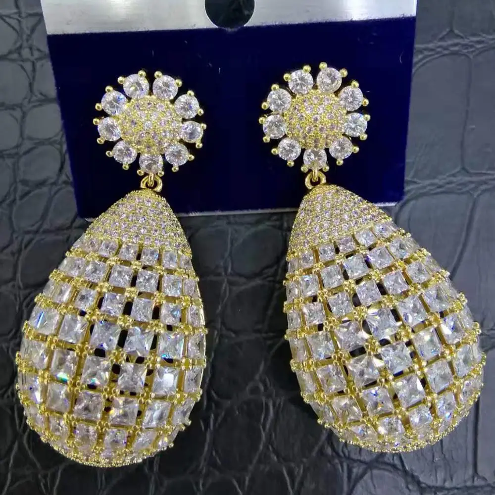 Женские серьги подвески в форме капли с фианитом|Серьги-подвески| |