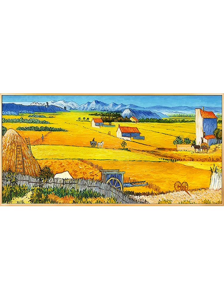 

Hand-painted Van Gogh The Harvest Oil Painting on Canvas Nature Spring Flower Wall Art for Living Room Bedroom Decor No Framed