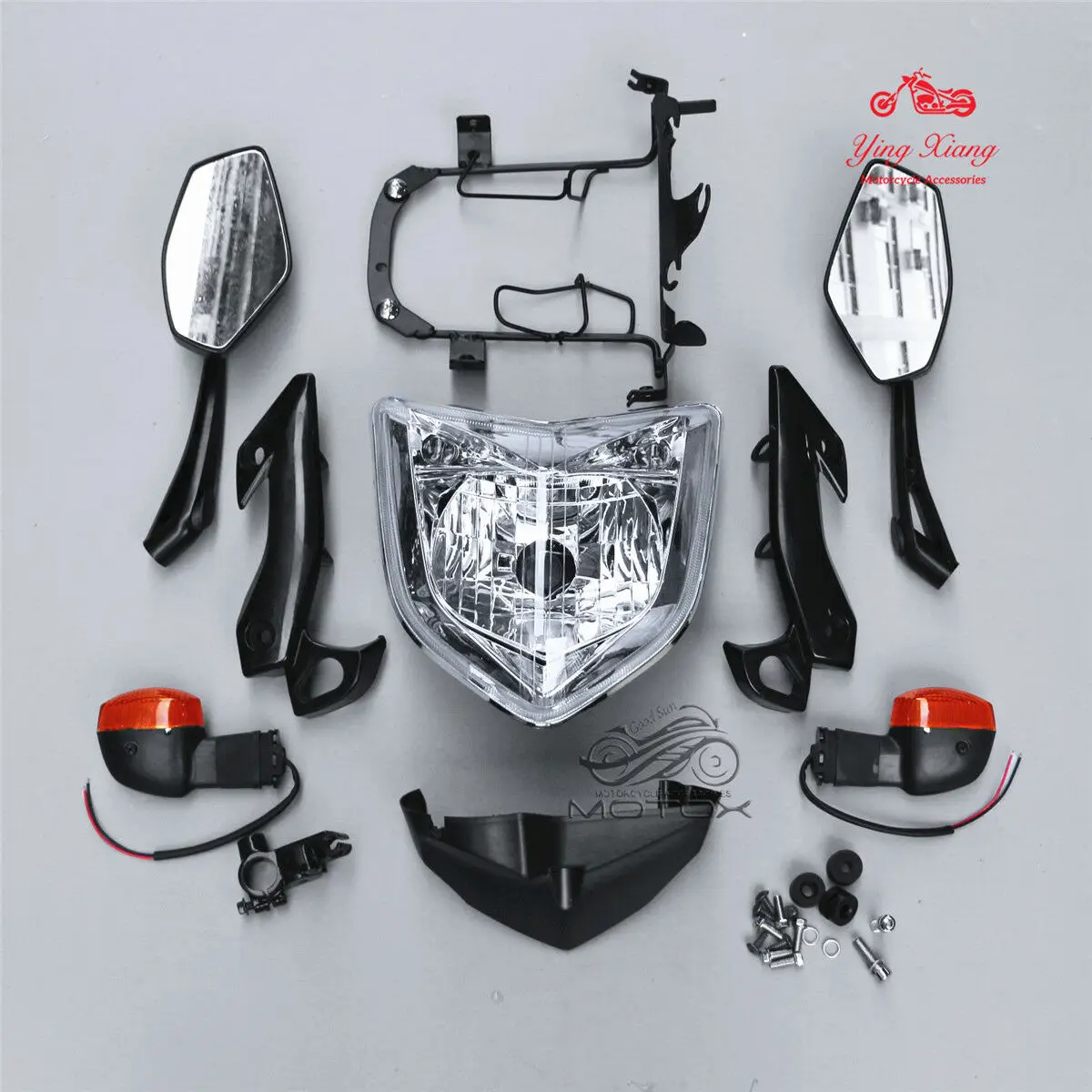

Turn Light Mirror Brakcet Headlight Assembly Set Fit For Yamaha FZ1N 2006-2009