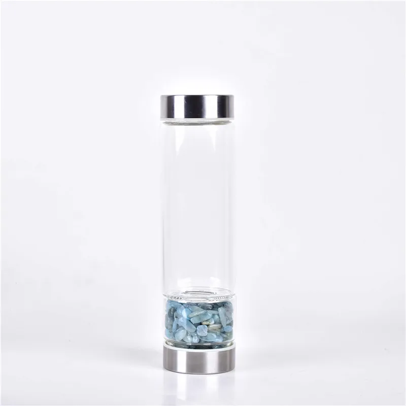 

Water Bottles Natural Quartz Irregularity Rose Crystal Gravel Bottle Glass Water Gravel Stone Cup Gift Giving Glass Water Bottle