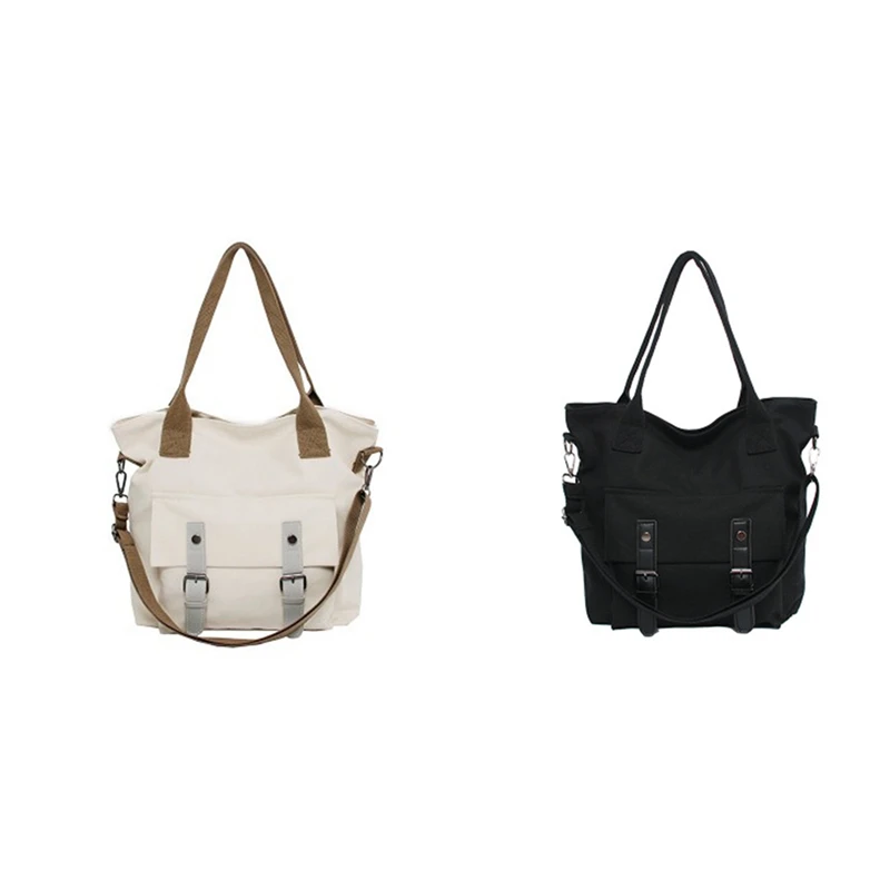 

Portable Canvas Shoulder Bag Fashion Messenger Bag Casual Simple Messenger Bag Large Capacity Handbag