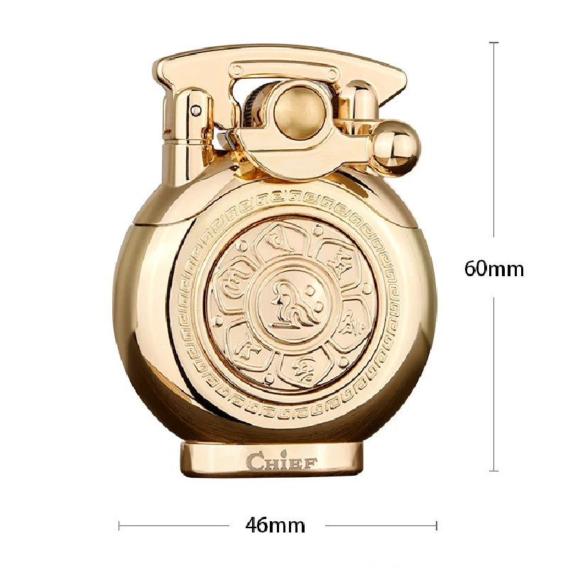 

Retro Metal Triple Torch Jet Extract Cigar Windproof Flame Lighter Gadgets for Gift Lighter Vintage Smoke Accesoires Without Gas