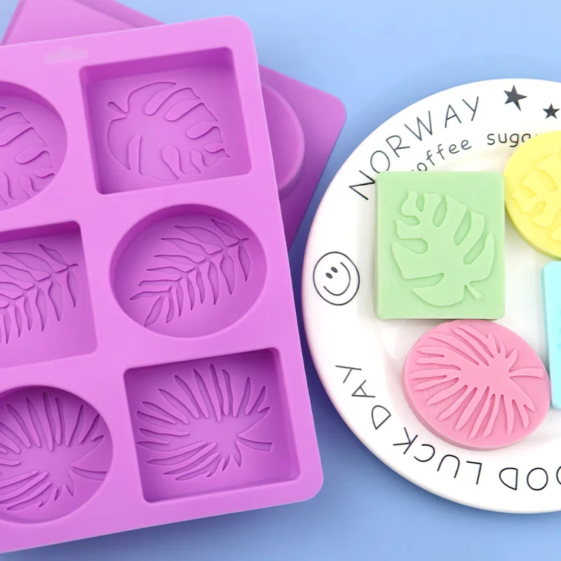 

6 Cavity Silicone Molds Soap Mold Oval Rectangle Leaf Shape Handmade Soap Mold DIY Cake Mold Unique Soap Making Tools